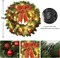 16 Inch Pre-lit Christmas Wreath with Hook, Battery Operated Christmas Wreath Decorative Christmas Balls Hanging Ornament, Artificial Door Wreath 40 Clear LED Lights